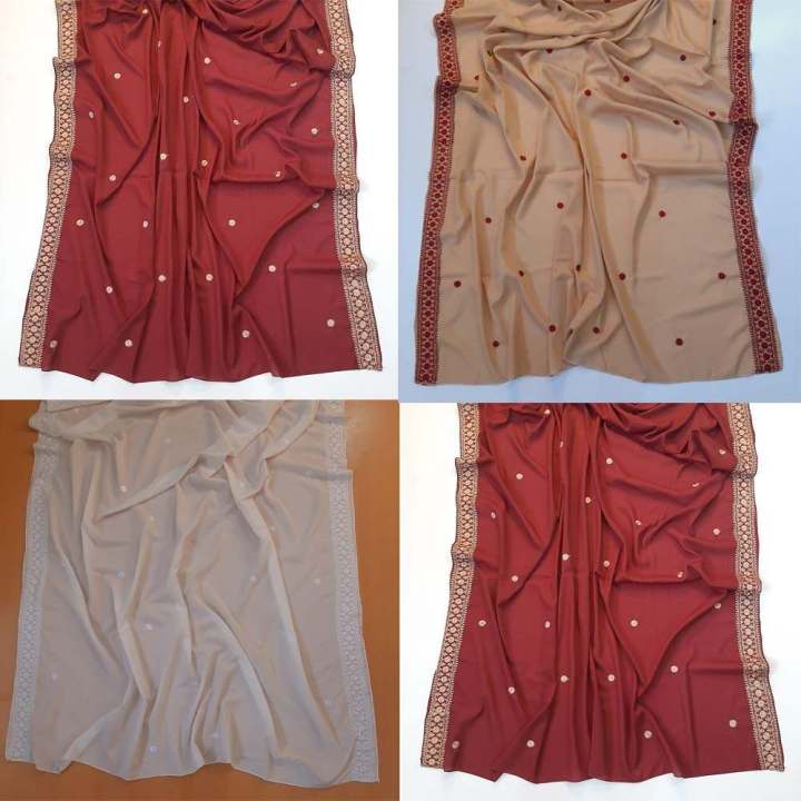 ZARDI  - Emroided Swiss Lawn Summer Shawl For Women  - SH19