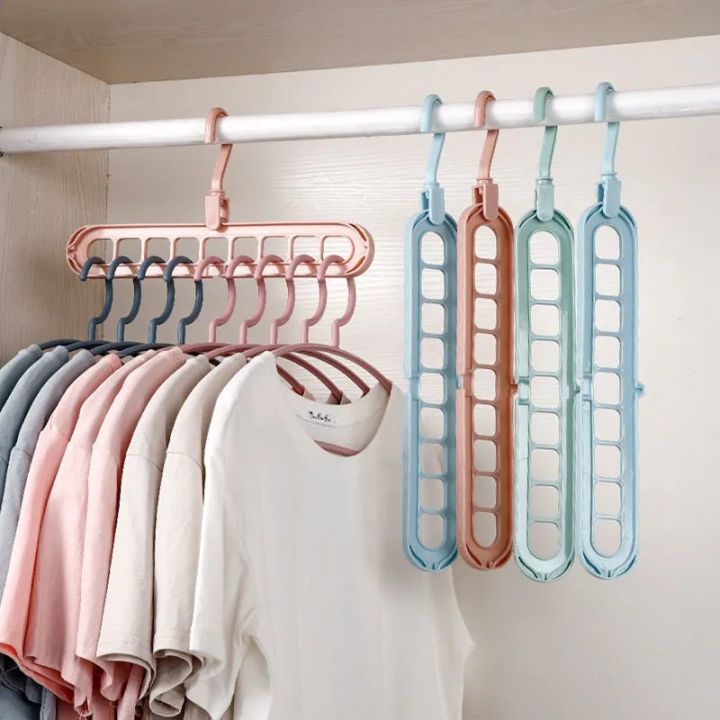 Magic Clothes Hanger 9 Hole Clothes Hanger Multifunctional Drying Rack Space Saving Clothes Hanger Wardrobe Storage Organizer