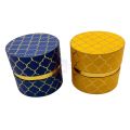 Card Box 3 Inch Diameter 2.7 Inch Height Gift Box Blue And Yellow Pack Of 2. 