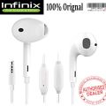 Infinix handsfree gaming earphones high quality wired handfree for calling with 3.5 mm jack and mic for all infinix mobile phones. 
