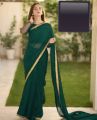All Accessories Girls Stitched Chiffon Saree Plain with blouse and Petticoat For Women. 