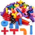 Pipe Blocks- Colorful Creative Pipe Puzzle Building Blocks for Kids / Pipe Puzzle Building Activity Building Blocks Toys for Boys Girl Kids Children. 