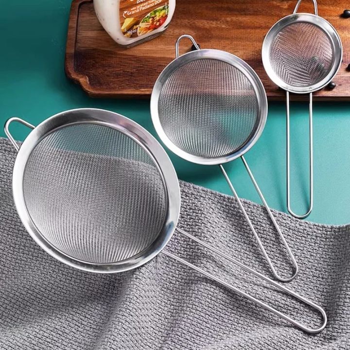 Strainer Set 3in1 , 3 Sizes Strainer Chai Chalni, Stainless Steel Strainer, Tea strainer, Oil strainer, Flour Strainer High Quality