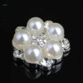Silver Rhinestone Buttons Bulk, 15MM (Flatback) Embellishments for DIY Wedding Dress Clothing Crafts Decor, 10Pcs. 