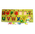 Baby Educational Wooden High Quality ABC Puzzle with Knob. 