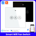 Tuya Smart WiFi Ceiling Fan Switch RF Supported – Smart Life Wireless Remote Control Wall Switch for Ceiling Fans, Voice Control via Alexa & Google Assistant, Adjustable Fan Speed, Easy Installation. 