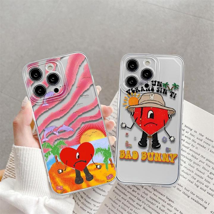 Bad Bunny UN VERANO SIN TI Phone Case For IPhone 14 13 12 11 Pro Max Mini Transparent Anger Eyes Cover