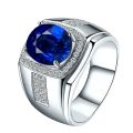 boys latest pearl blue diamond stone ring designs for men. 