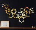 3D Mirror Acrylic Wall Sticker Rings (One Set=120mm +100mm+80mm+60mm+40mm+20mm Diameter) for Kids Room/Living Room/Bedroom/Home, Wall Art. 