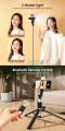 170cm 4 in 1 (1.7M) 5.5 Feet Wireless Selfie Stick Foldable Mini Tripod Stand R1S Large Tripod (WITH LED LIGHT) | R1 Large (Without Light) Selfie Light Mobile Holder With Fill Light Shutter Remote Control For IOS Android | For Tiktok Vlogging Photography. 