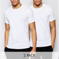 Pack Of 2 White Crew Neck Undershirt Round Neck Inner Wear T-shirt Vest. 