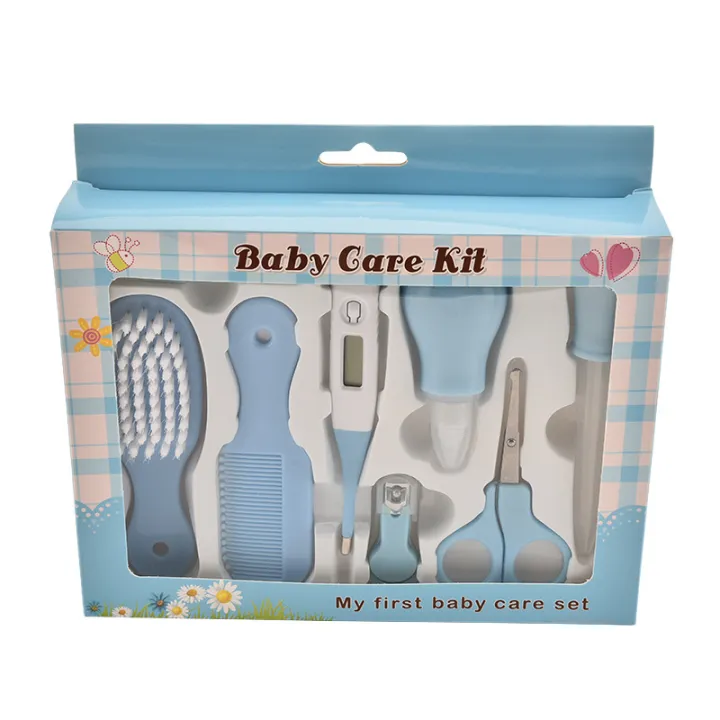 8Pcs%20Multi-Piece%20Baby%20Care%20Kit%20Newborn%20Hair%20Nail%20Thermometer%20Beauty%20Brush%20Kit%20Scissors%20Comb%20Teether%20Function%20Child%20Toiletry%20Kit%20Baby%20-%20Image%202