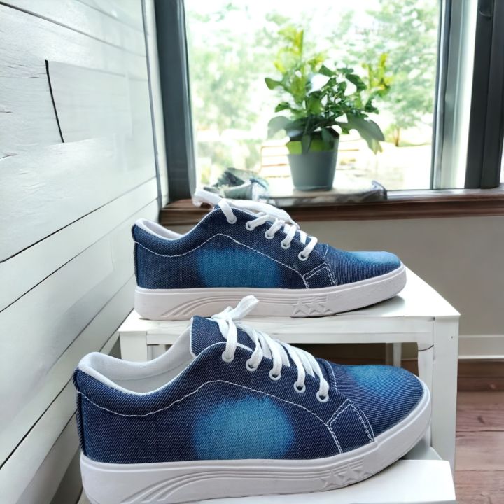 JEANS SHOES FOR BOY AND GIRLS WITH BLUE COLOUR Daraz.pk