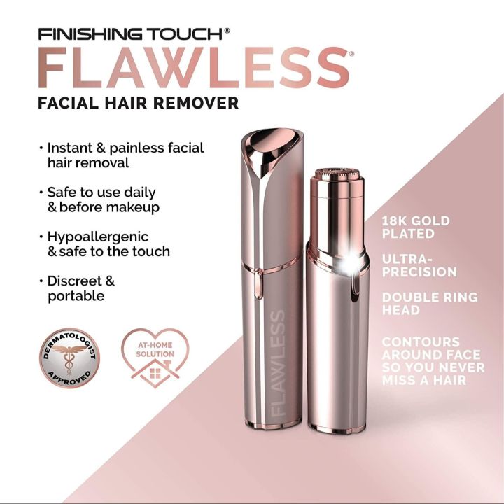 Flawless Facial hair remover Original USB Rechargeable trimmer for women upper lip Painless Electronic USB flawless hair removal for women lipstick shape trimmer