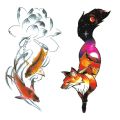 Waterproof Temporary Tattoo Sticker Blue Ice Dragon Plum Blossom Flash Tattoos Family Tree Fox Body Art Arm Tatoo Women Men. 
