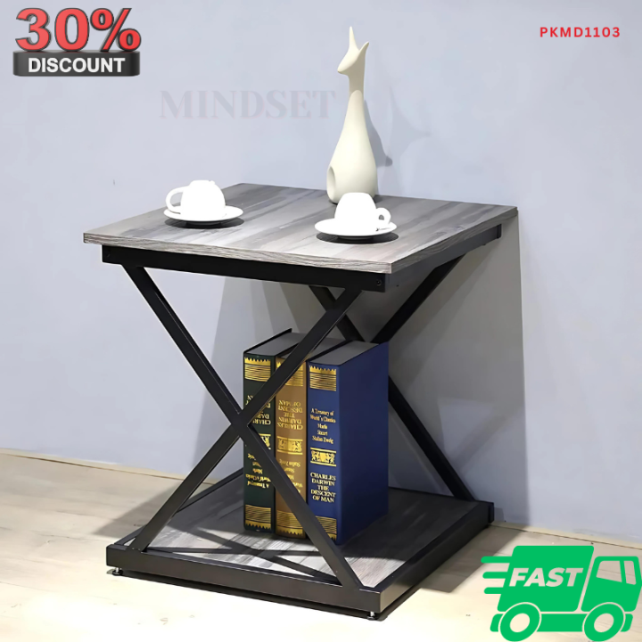 Small Side Table, Marble and Matte Look Side Table, X-Design center Table, Sofa Side Tea Table ...