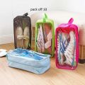 Pack of 10 - Travel Shoes Organizer Storage Bag, Shoes Organizer Bag, Shoe Hand Carry Bag, Mini Shoe Cover, Mini Shoe Organizer, Travel Shoe Bag With Clear Window, Shoe Travel Bag, Washable Shoe Carry Bag, Washable Shoe Travel Bag,. 
