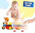 ack of 2 Pcs Set - Friction Powered Mini Tricycle Cartoon Scooter and 360 Monster Truck Car Toy For Kids Boys and Girls Diecast Toys Cars - Push and Go Die Cast Vehicle. 