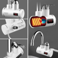 Electric Instant Water Heater Faucet Tap with Shower Head - Digital Display, Energy-Saving, Shockproof ABS Body. 