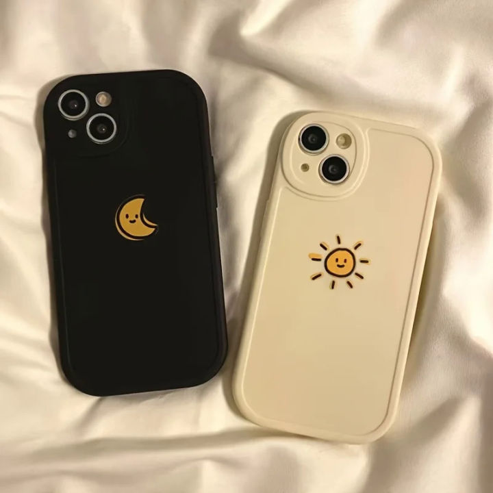 Simple Sun Moon Phone Case For iPhone 14 Plus 7 8 X XS XR 11 12 13 Pro Max Silicone Cases Cover Dislikelike