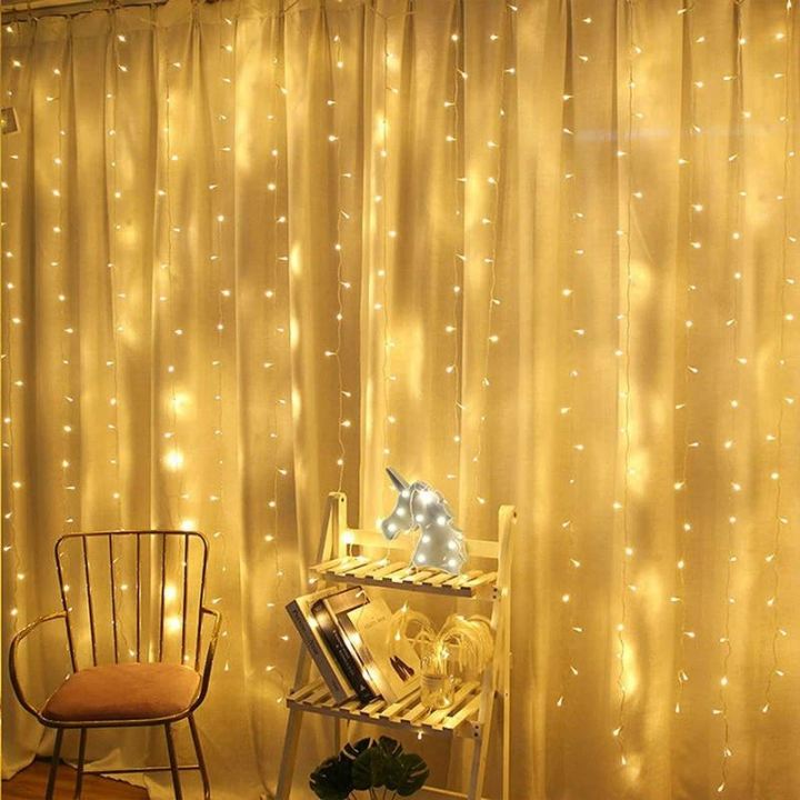Curtain Jaal LED Fairy Lights Golden Multi 10x10 feet For Room Wall Decoration / Function / Party / Birthday / Wedding
