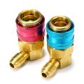【Best  Discounts】A/C Air Condition Quick Coupler Adapter High Low Manifold Connector R134A HVAC. 