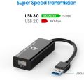 Rankie USB Network Adapter, USB 3.0 to RJ45 Gigabit 10/100/1000 Mbps Ethernet Internet Adapter (Black) Network Interface Controller Adapter. 