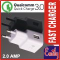 Samsung Original Qualcomm quick charge 3.0 Fast Travel USB Charger 2.1A Amp Adapter For All Latest Mobiles Minimum 1% IN 1 MINUTES. 