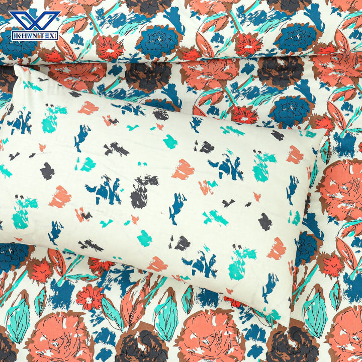 Khan%20Tex%20Cotton%20Printed%20Double%20Bedsheet%20Set%20King%20Size%20With%20Two%20Pillow%20Covers%20%E2%80%93%20Premium%20Quality%20Elegant%20Desings%20Softest%20Cool%20Pure%20Cotton%20Bedsheets%20-%20Image%203