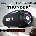 Zero® Thunder Pro Speaker | 120W Loud & Powerful Portable Speaker , Wireless Speaker with Deep Bass, RGB Light Speaker , 8 Hours Playtime | Multi-Input Connectivity ( AUX, USB, TF Card) | Party Speaker , Outdoor & Home Speaker. 