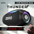 Zero® Thunder Pro Speaker | 120W Loud & Powerful Portable Speaker , Wireless Speaker with Deep Bass, RGB Light Speaker , 8 Hours Playtime | Multi-Input Connectivity ( AUX, USB, TF Card) | Party Speaker , Outdoor & Home Speaker. 
