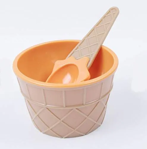 2Pc%20Set%20Ice%20Cream%20Solid%20Bowl%20with%20Spoon,%20Plastic%20BPA-Free%20Ice%20Cream%20Cone%20Shape%20Cup.%20-%20Image%202