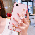 For Vivo Y71 Back Cover with Love Heart Chain Wrist Strap Fashion Bracelet Shiny Plating Bumper Protective Case Silicone Shockproof Mobile Phone Cases. 