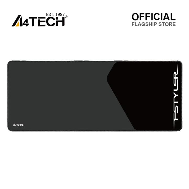 A4tech Fstyler FP70 Mousepad Desk Mat - Anti Slip Rubber Base - Long Length for Keyboard & Mouse - Fine Knit Edges - Black