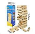 Number Jenga Wooden Stacking Game for Kids & Adults Blocks 54 Pieces with Dice. 