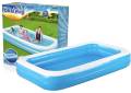 BESTWAY 54150 Deluxe Blue Rectangular Family Pool | 3 Rings Pool  - 10' x 6' x 18". 