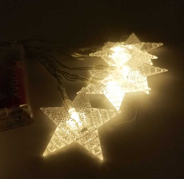 STARS FAIRY LIGHT BATTERY OPERATED GOLDEN FAIRY LIGHT ( 20 STARS FAIRY LIGHT )