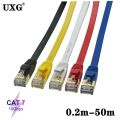 1M-50M Cat7 RJ45 Ethernet Flat Patch Network Router PC Laptop DLS Cable Shielded (STP) with Snagless Rj45 Connector Five color. 