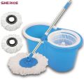 360° Rotating Spin Mop with Bucket - 2 Microfiber Cloth Refill Included (Extendable and Retractable). 