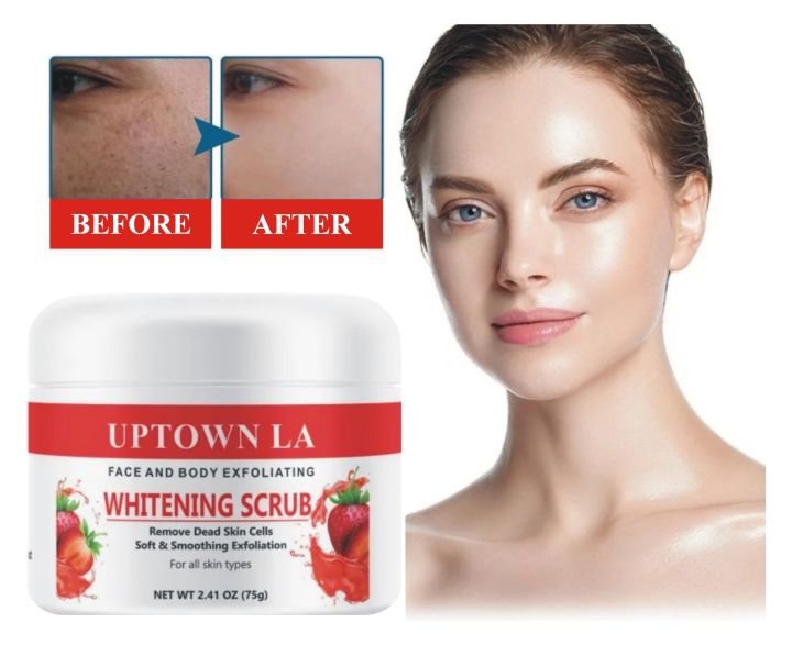 UPTOWN LA FACE AND BODY EXFOLIATING WHITENING SCRUB FOR REMOVING DEAD SKIN  CELLS AND SOFT & CLEAN SKIN FOR ALL SKIN TYPES