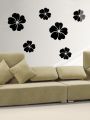 size- 2 x 1 Feet - Sada Bahar Vinca Rose Flower floral Patch Festive Ramzan self adhesive Wall stickers for girls, boys, office, room, home decoration decor lovers - Black color- Lucky garnet. 