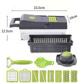 Multifunctional 14 in 1 Vegetable Chopper Slicer, Food Chopper with 8 Blades, chopper and Container for Salad, Onion Chopper, Veggie Slicer, Cutter Dicer, Potato Carrot Garlic Chopper, Kitchen Gadget, Easy-to-Clean Vegetable Dicer, Efficient Food ,chopper. 