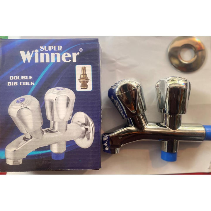 double bibcock pvc high quality , muslim shower tap , double bibcock with brass spindle - MD traders & sons