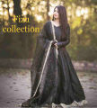 Black long frock with organza duppata. 