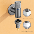 Washing Machine Automatic Water Stop Valve Solid Brass Single Cold Wall Mounted Cold Water Outlet Basin Durable Easy to Use Silver. 