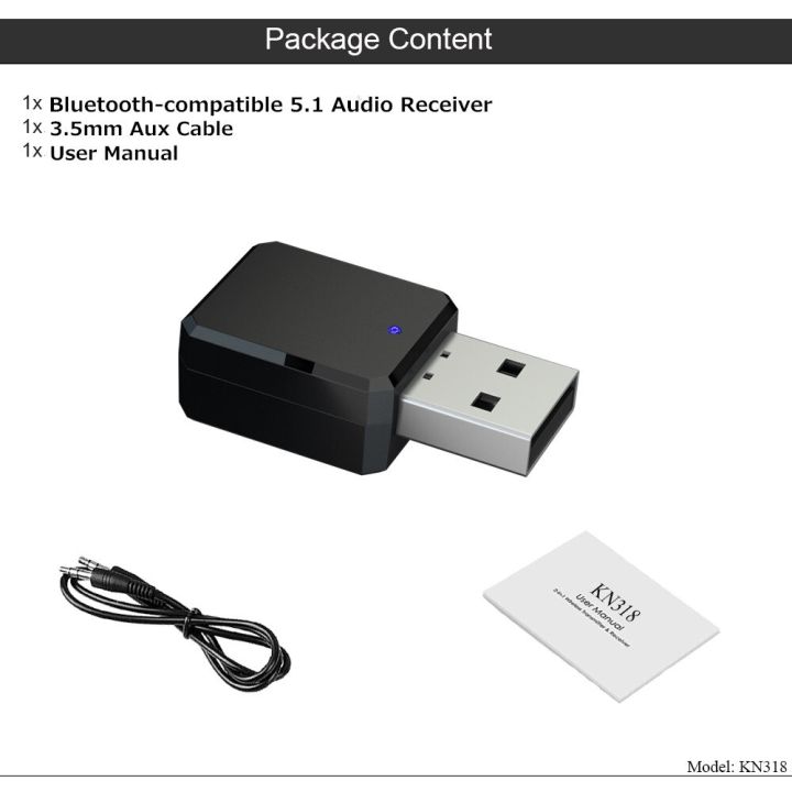 Audio%20Receiver%20Dual%20Output%20AUX%20USB%20Stereo%20Car%20Hands-free%20Call%20Built-in%20Microphone%20Bluetooth-compatible%205.1%20Mic%20%20Adapter-0%20-%20Image%206