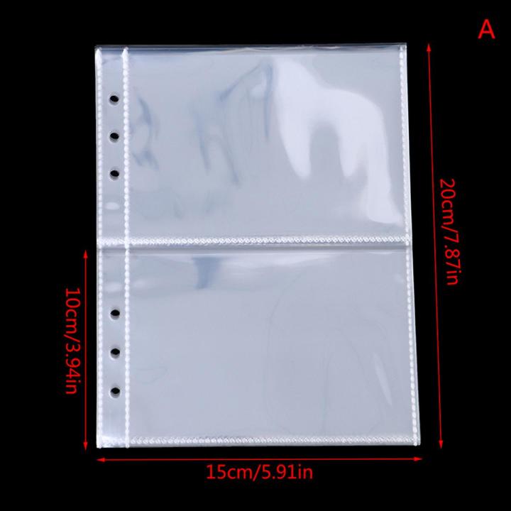 10pcs Standard Clear Plastic Photo Album Transparent A5 Binder Refill Sleeves