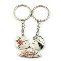 New personalized matching couple keychain Chinese Couple Keychain custom made metal funny cut bears couple keychain. 