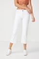 Mid Rise Straight Crop Stretch Jean White. 