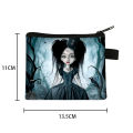 Gothic Girs Print Coin Purse Mini Portable Woman Shopping Coin Bag Skull Cartoon Girl Wallet Key Bag. 